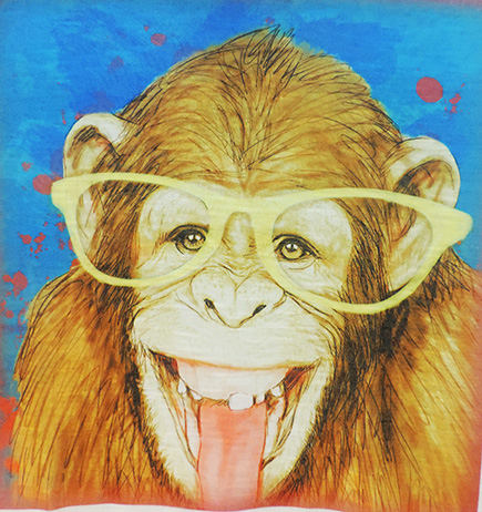 Desenho Macaco De Oculos Fundo Amarelo 3215